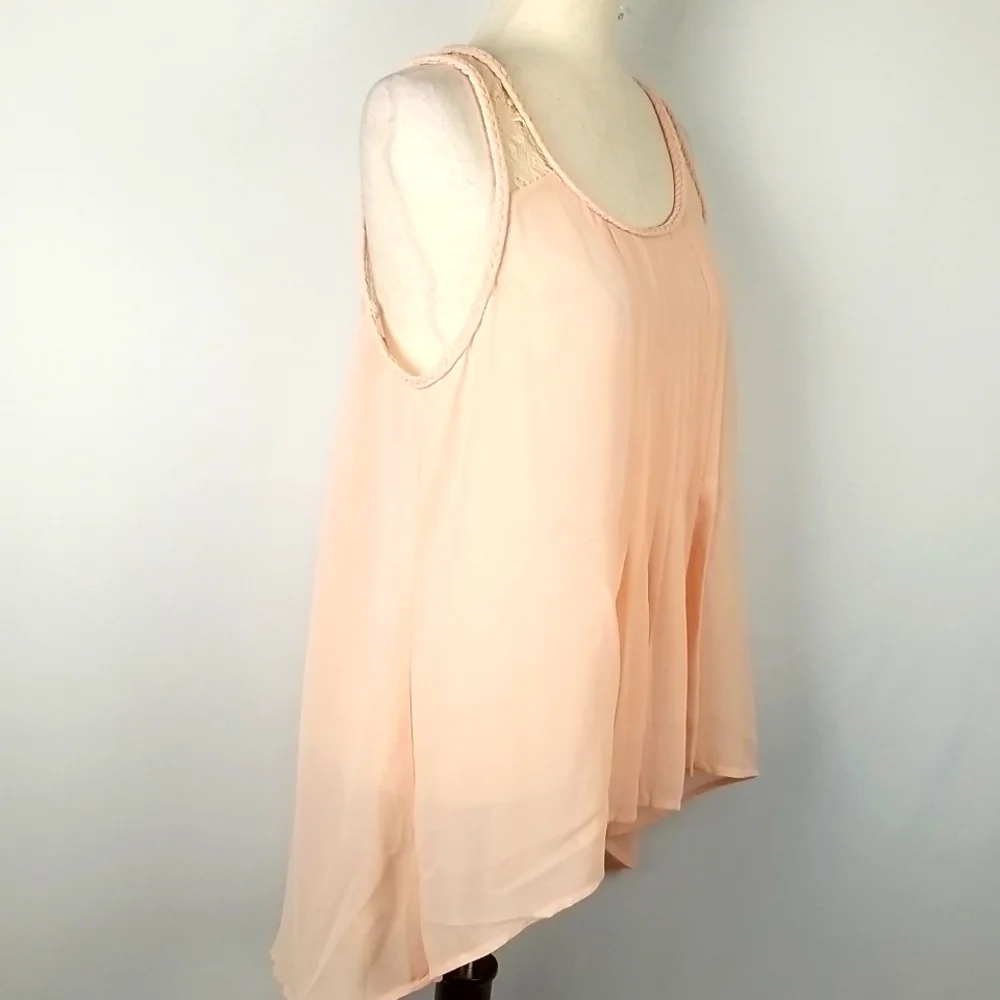 EUC Doe & Rae Sleeveless Sheer Top Size L - Picture 2 of 6
